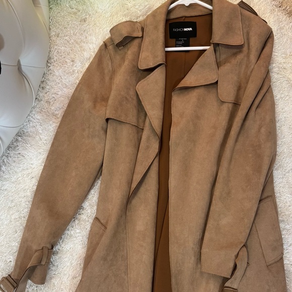 Fashion Nova Classic Camel Trench Coat - Picture 1 of 2
